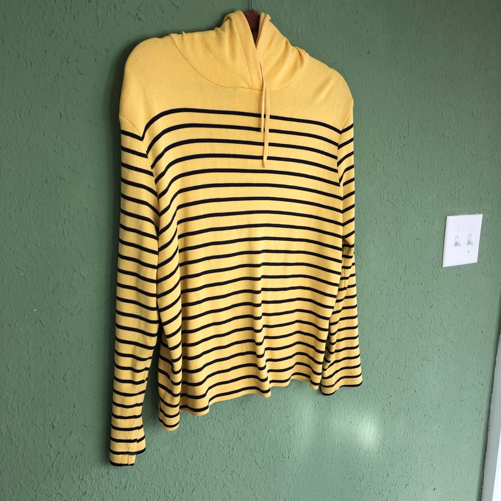 L.L. Bean Yellow Striped Pullover Hoodie XL